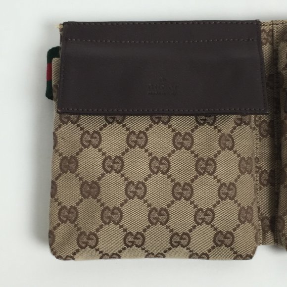 GUCCI 28566 Sherry GG Canvas Body Bag Waist Pouch Pattern Men Women ITC3HXU348UQ - Picture 3 of 10
